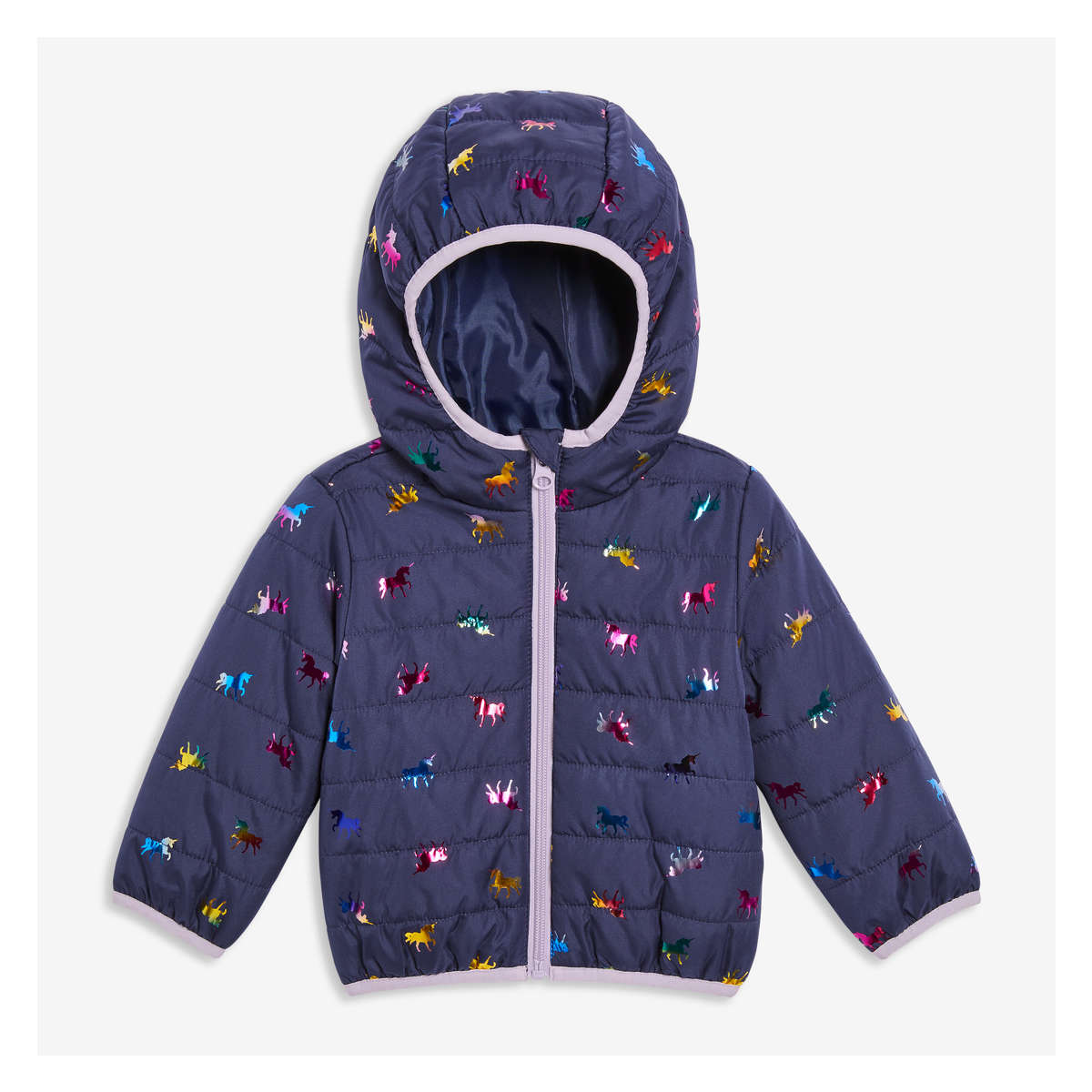 Baby Girls Printed Jacket with PrimaLoft in Dark Navy from Joe Fresh